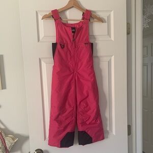 Kids Waterproof Snow Bibs - Pink